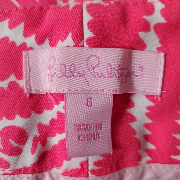 Lilly Pulitzer Women Capri Pants Size 6 Cotton Stretch Pink Preppy Beachy - Picture 7 of 15